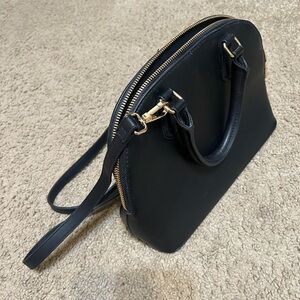 A New Day Black Satchel with Gold Accents